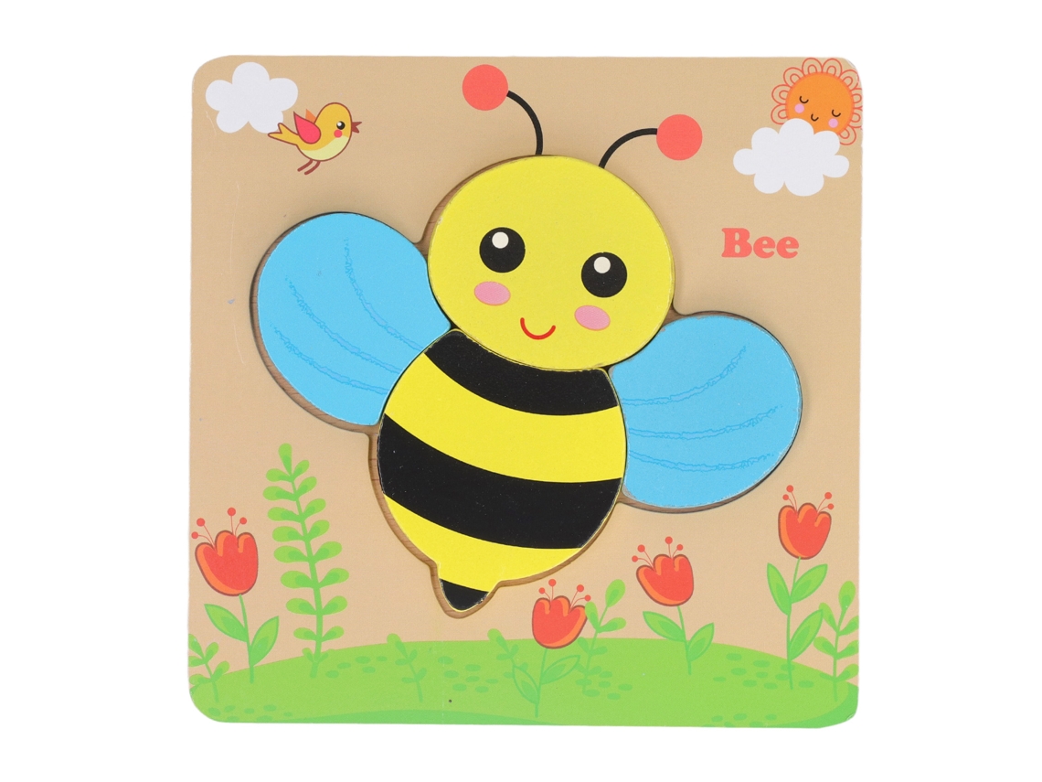 Rompecabezas De Madera Con Forma De Abeja De Dibujos Animados Para Niños De Hasta 6 Años - Educativo