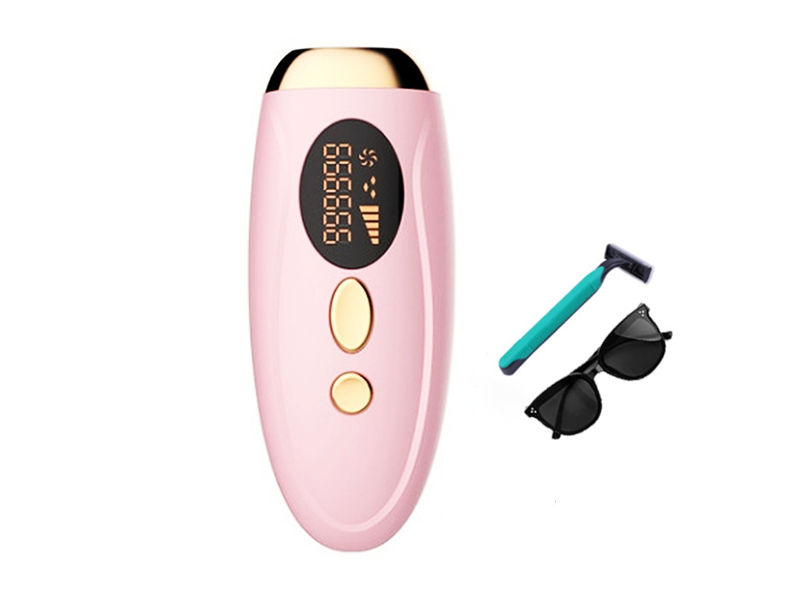 Dispositivo De Depilación Láser Ipl, 999.900 Pulsos - Rosa, Depilación Permanente, Con Kit Completo De Accesorios Y Gafas Protectoras.