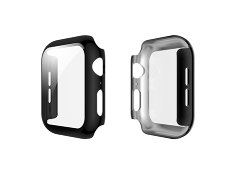 Apple Watch Series 5 y 4 Caja galvanizada parcial de 40 mm + Caja protectora integrada con película templada (Negro)