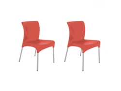 GARBAR MOON Set 2 Silla Interior Exterior Rojo