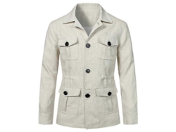 Chaqueta Safari De Lino Estilo Retro Informal Para Hombre, Ideal Para Primavera Y Otoño.