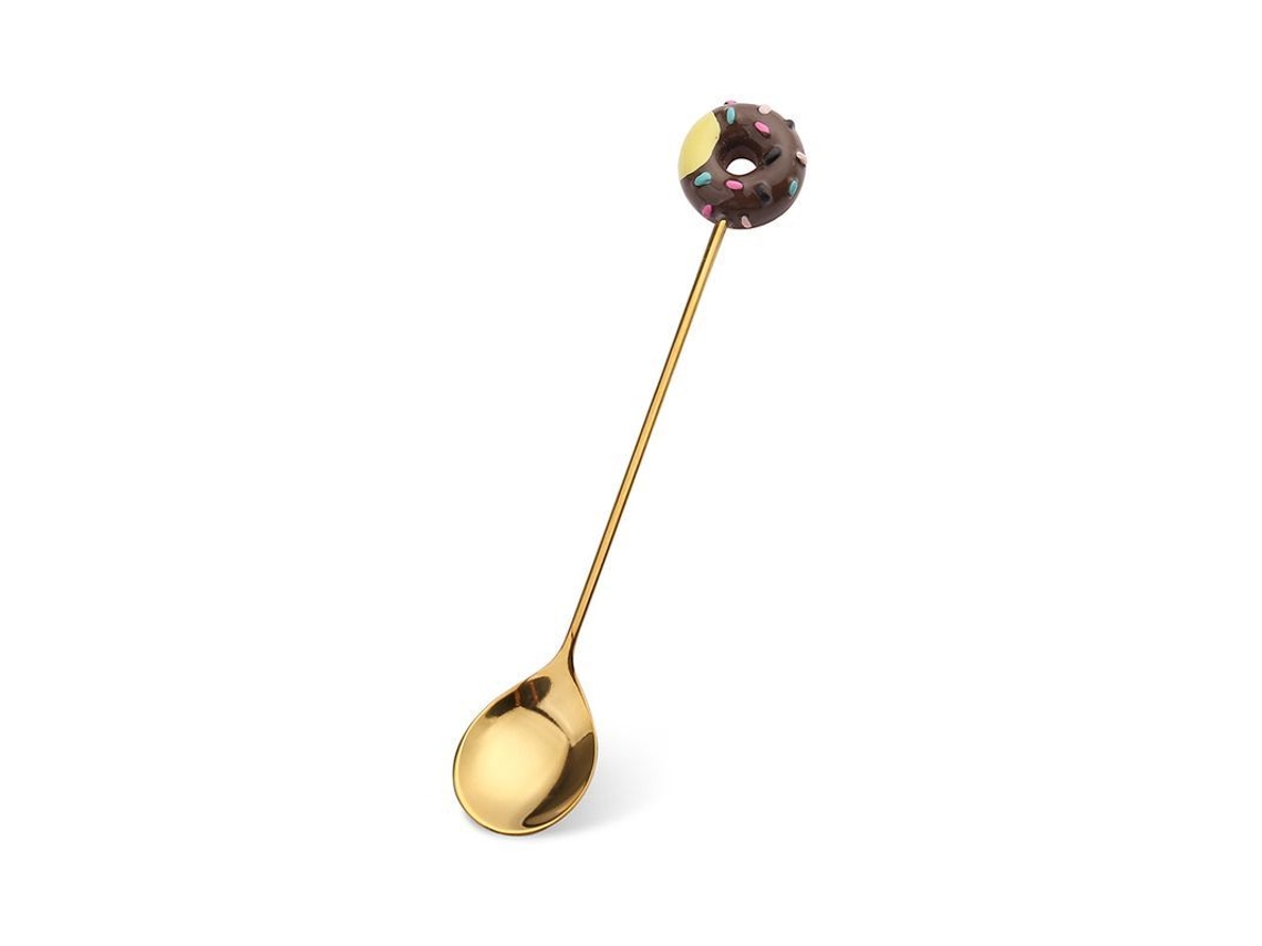 2026-41721-cucharas Y Tenedores De Postre Creativos De Acero Inoxidable Resistente Al Óxido, 6 Piezas, Diseño Donut Lollipop Macaron
