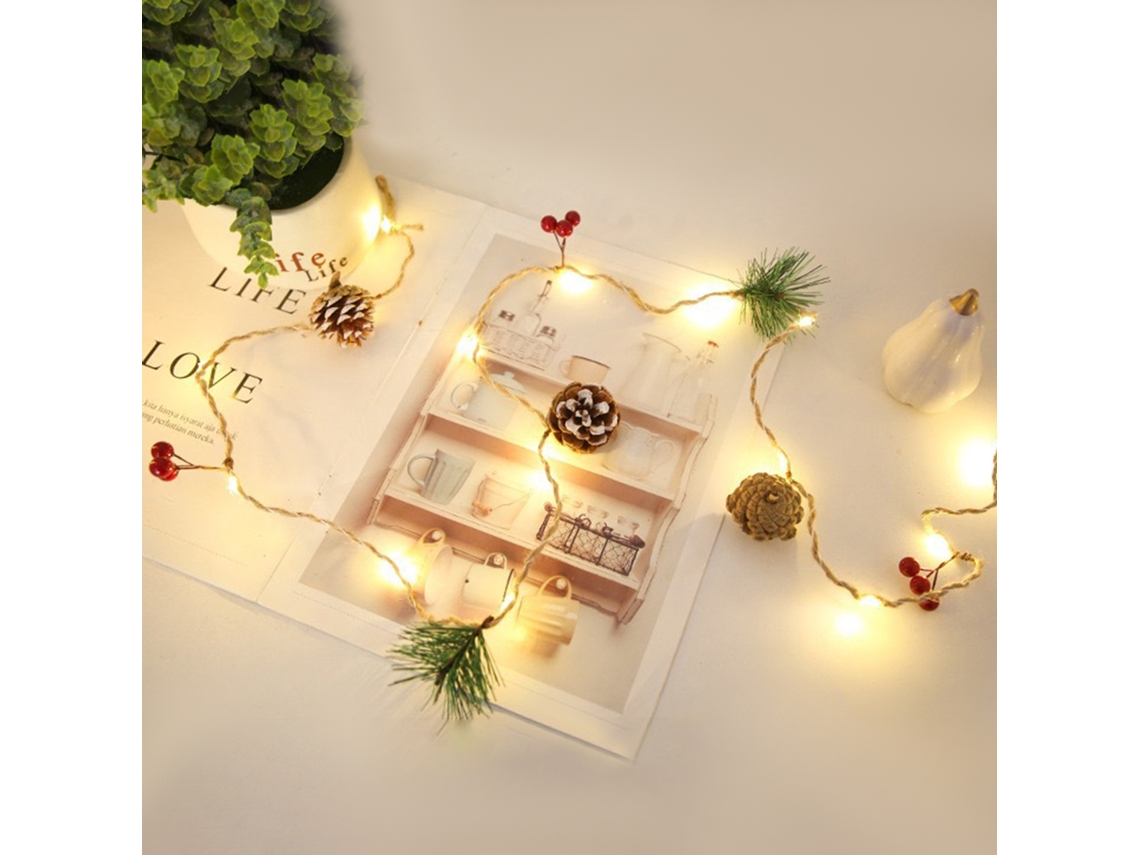 Rebe-luces De Hilos De Cobre Led Piñas Pino Decorativas Creativas Cadenas De Luz Para Fiestas Y Decoración