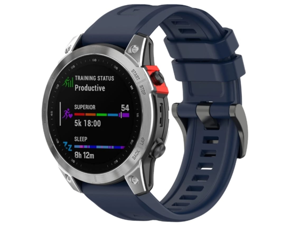 Correa De Silicona Con Cierre Metálico Para Garmin Epix Gen 2 47Mm Azul Medianoche VEANXIN