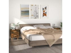 Mesitas de Noche LOVELY HOME Mesinha 2 Pcs 40X35X47,5 Cm Cor Carvalho Fumado