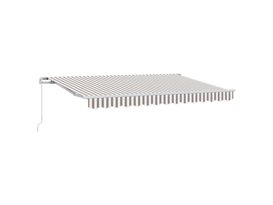 Toldo retráctil Vidaxl gris claro y blanco 5 x 3 m
