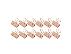 12pcs Pinzas De Carpeta Bonitas 5cm Metal Fuertes Clip De Papel Pequeño Clamp Para Escuela Oficina Oro Rosa