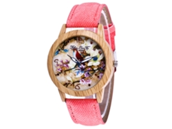Reloj Unisex Informal De Cuarzo Con Movimiento Analógico En Madera De Sándalo Y Cebra.