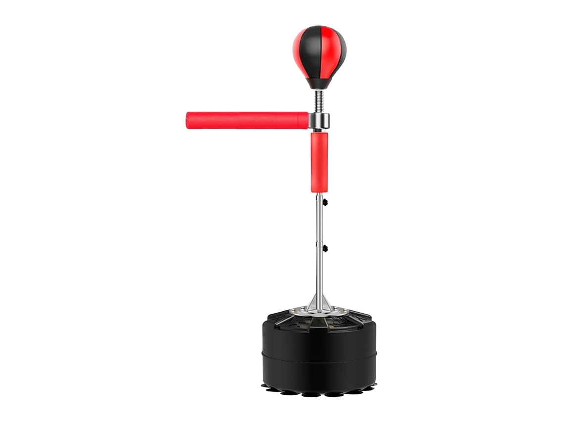 Empuñadura de reacción para boxeo, altura ajustable, brazo giratorio de 360°, color rojo.