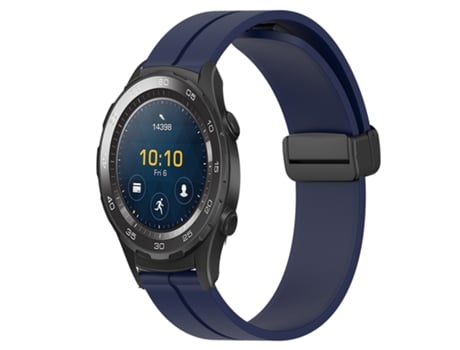 Correa de reloj inteligente para Huawei Watch 2 20 mm Correa de reloj de silicona con cierre magnético de color sólido (azul medianoche)