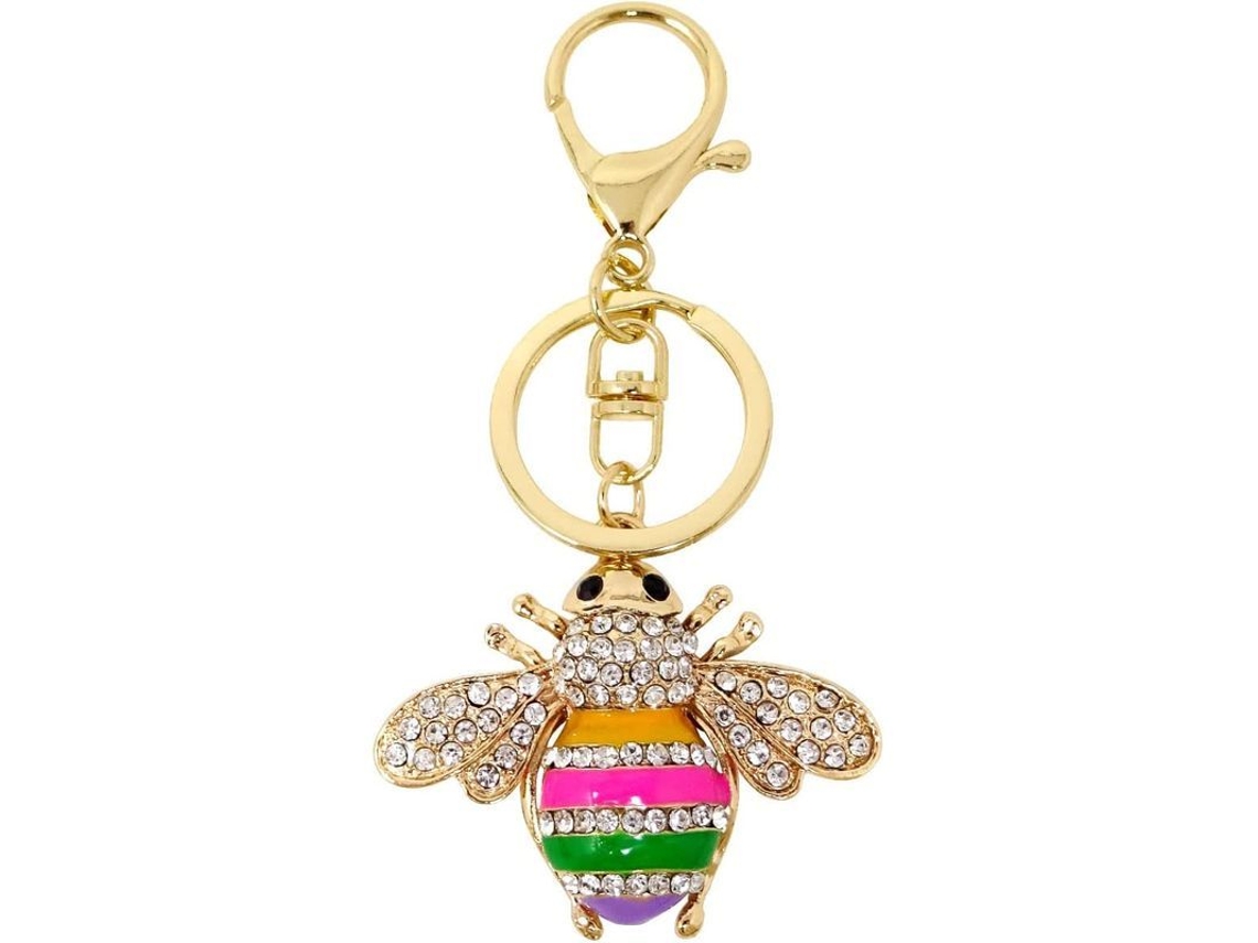 Llavero De Abeja Con Brillantes Diamantes De Imitación, Llavero De Animal En Caja Para Bolso/cartera