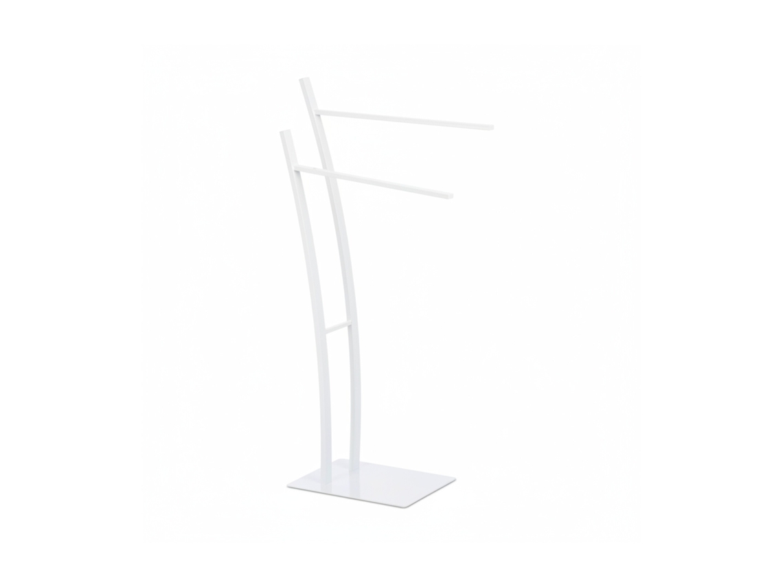 Relaxdays Toalheiro Com 2 Barras, Toalheiro Livre De Instalação, Suporte Para Toalhas Hbt 88 X 43 X 24 Cm, Branco
