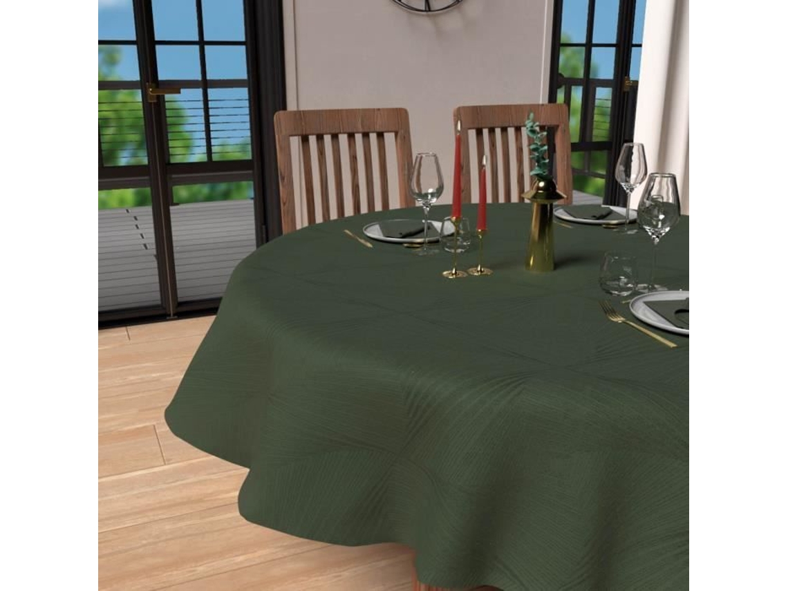 Toalla de Mesa SOLEIL DOCRE Redonda Manchas Luxury Poliéster Verde (Diâmetro 180 cm)
