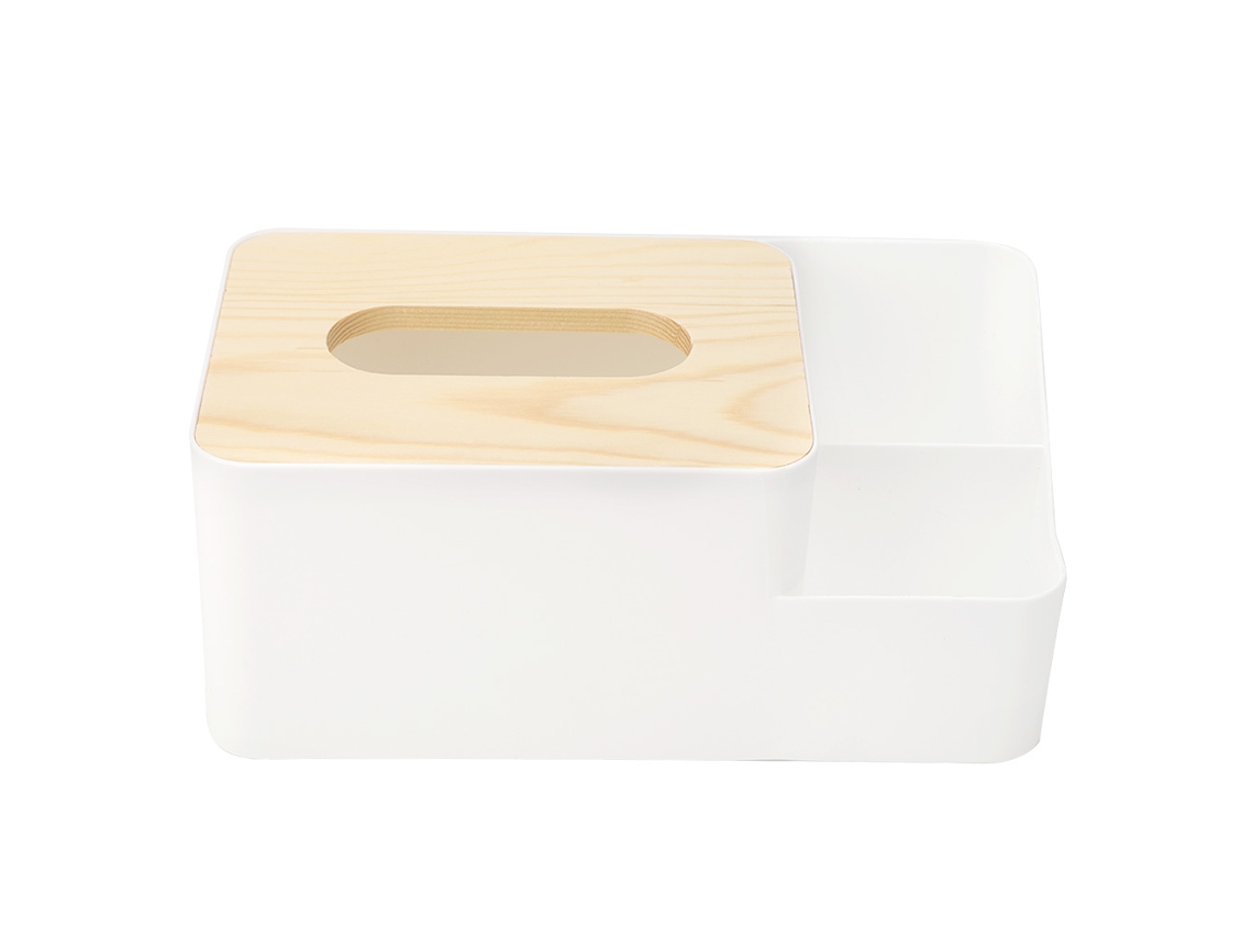 Caja Para Papel Higiénico Con Tapa Y Compartimento Para Mando A Distancia, De Sobremesa, Pp, Pequeña