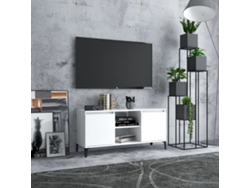 Mueble de TV | Mueble de TV | Mueble de TV con patas de metal 103,5x35x50 cm Blanco