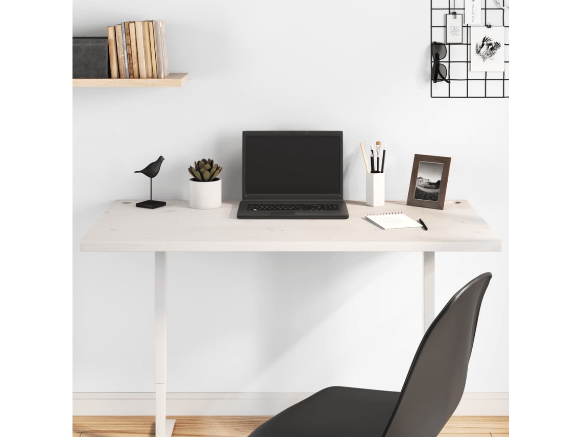 Tablero De Mesa | Tablero De Escritorio | Superficie De Mesa Madera Maciza Pino Blanco 100x60x2,5 Cm
