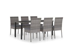 Maison Exclusive - Juego De Comedor Para Jardín 7 Piezas Ratán Sintético Gris