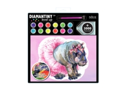 Pintar con Diamantes Acuarela Hipopótamo NICE Diamantiny 96333 Azul