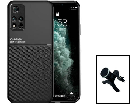 Kit Carcasa Trasera Magnética Anti Choque + Soporte Xiaomi Redmi Note 11 Pro+ Plus GIFT4ME Negro