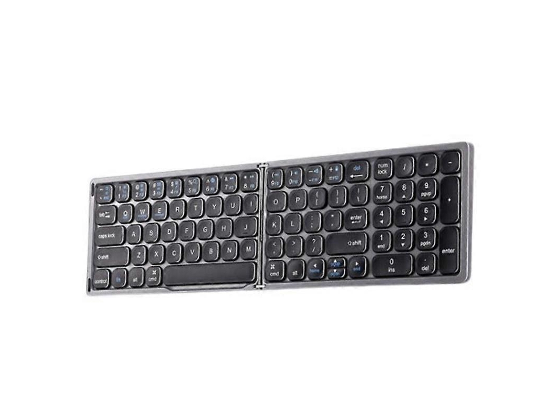 Teclado Bluetooth negro plegable, ergonómico, compacto, inalámbrico para portátil, teclas, teclados y teclados numéricos Everley891