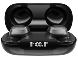 Auriculares inalámbricos Bluetooth 5.3, resistentes al agua IPX5, con estuche de carga.