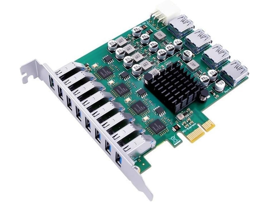 Tarjeta De Expansión Pcie X1 De 4 Canales, 12 Puertos Usb 3.2 Gen1, Adaptador Pci-e Usb 3.0 De 5 Gbps