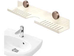 Estante para grifo colgante, organizador de baño de pared, acero al carbono, C Gokoco