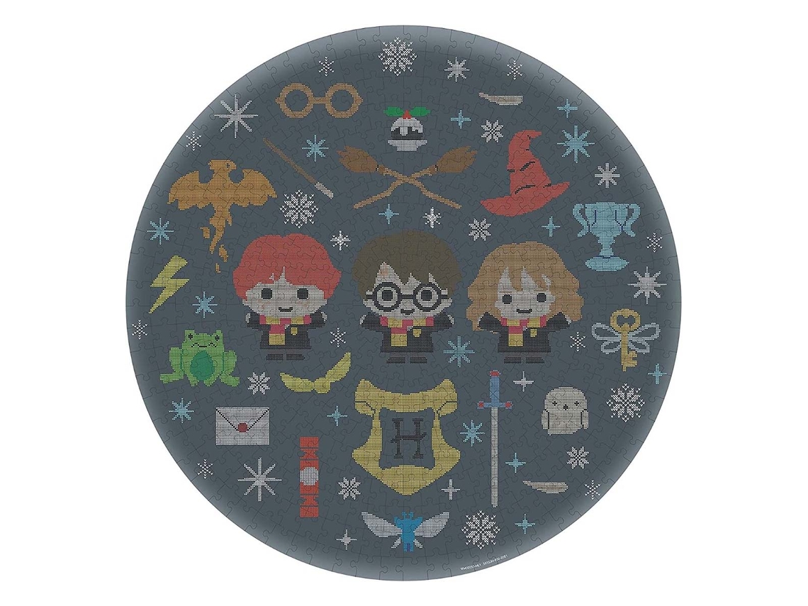 Puzzle redondo de 500 piezas, Navidad en Hogwarts, 50 cm, con caja decorativa multicolor - HARRY POTTER