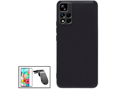 Kit Carcasa + Protector de Pantalla GorilaGlass + Soporte de Auto Magnético L Xiaomi 11i HyperCharge G4M Negro