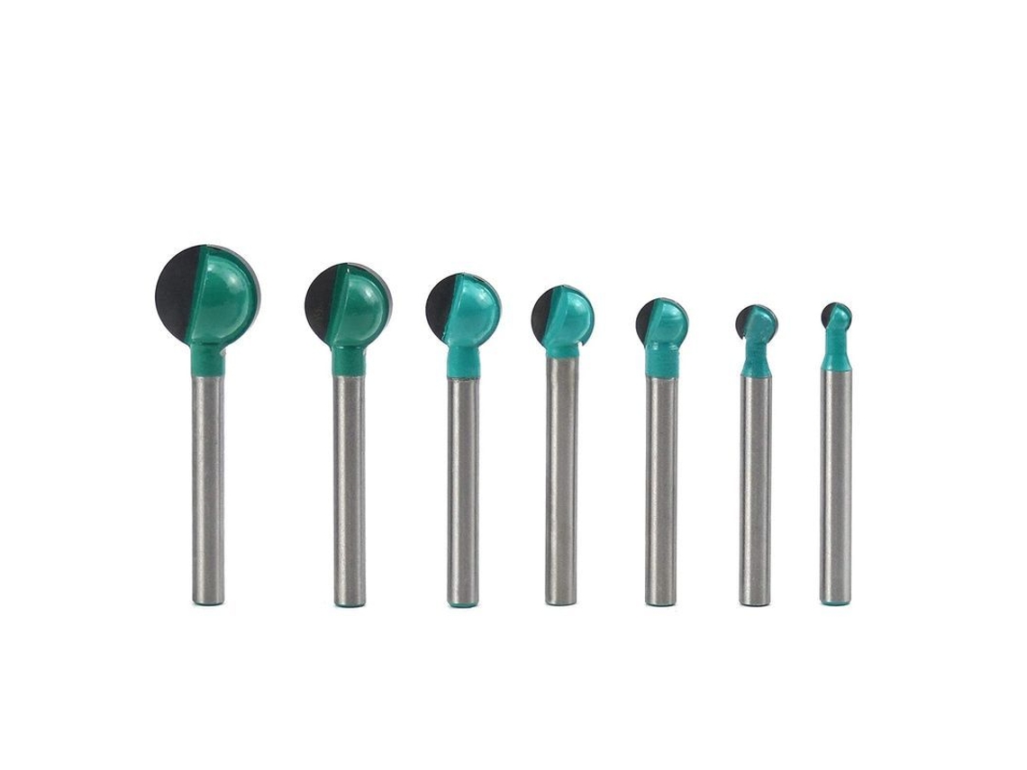Cortador De Fondo Redondo Para Carpintería, 7 Piezas Mango 6mm Diámetros 6/8/10/12/14/16/19mm Para Fresadoras