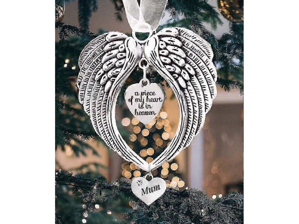 Colgante de alas de ángel, regalo conmemorativo para decorar el árbol de Navidad para madre, padre, abuelo y abuela. Hengjian