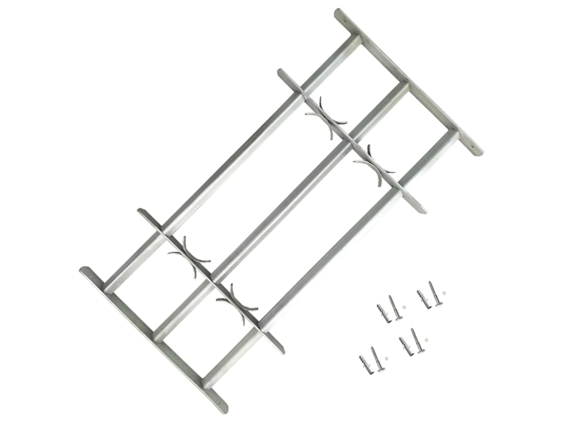 Reja de seguridad ajustable para ventanas con 3 travesaños de 1000 a 1500 mm, DKD HOME DECOR