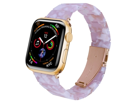 Correa de reloj de resina One Bead para Apple Watch Series 9, 8 y 7 41 mm / SE 3 y SE 2, 6 y SE y 5 y 4 40 mm / 3 y 2 y 1 38 mm (rosa)