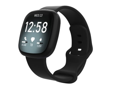 Correa de reloj inteligente para Fitbit Versa 4 / Versa 3 / Sense 2 / Sense Silicone, Talla: L (negro)