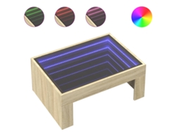 Mesa de centro Infinity MAISON EXCLUSIVE con luces LED, roble Sonoma (70 x 50 x 30 cm)