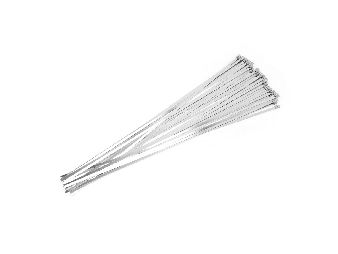 100 Bridas De Acero Inoxidable De 4,6*450 Mm Con Cierre Automático Para Cables, Tuberías Y Mangueras.