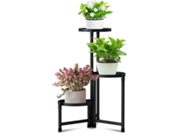 Estantes para plantas de interior y exterior, de metal negro, de 3 niveles, para esquinas, flores, balcones y salas de estar.