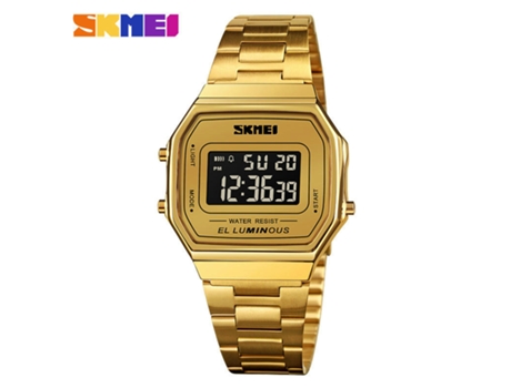 Reloj Digital para Hombre, Cronómetro con Alarma Deportiva, Relojes de Pulsera Cuadrados a Prueba de Agua, Dorado LUUCOZK
