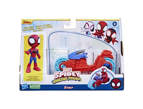 Figura de Acción SPIDEY AND HIS AMAZING FRIENDS MarvelHomem-Aranha com Moto Marvel (22,5cm)