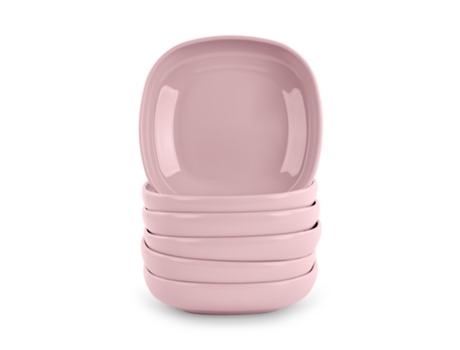 Conjunto de 6 Platos Reutilizables PLASTIC FORTE Cuadrados 13 cm