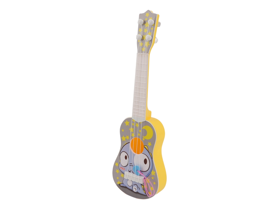 Ukelele De Juguete Para Niños Con 4 Cuerdas Ajustables, Diseño Musical De Dibujos Animados, Color Amarillo.