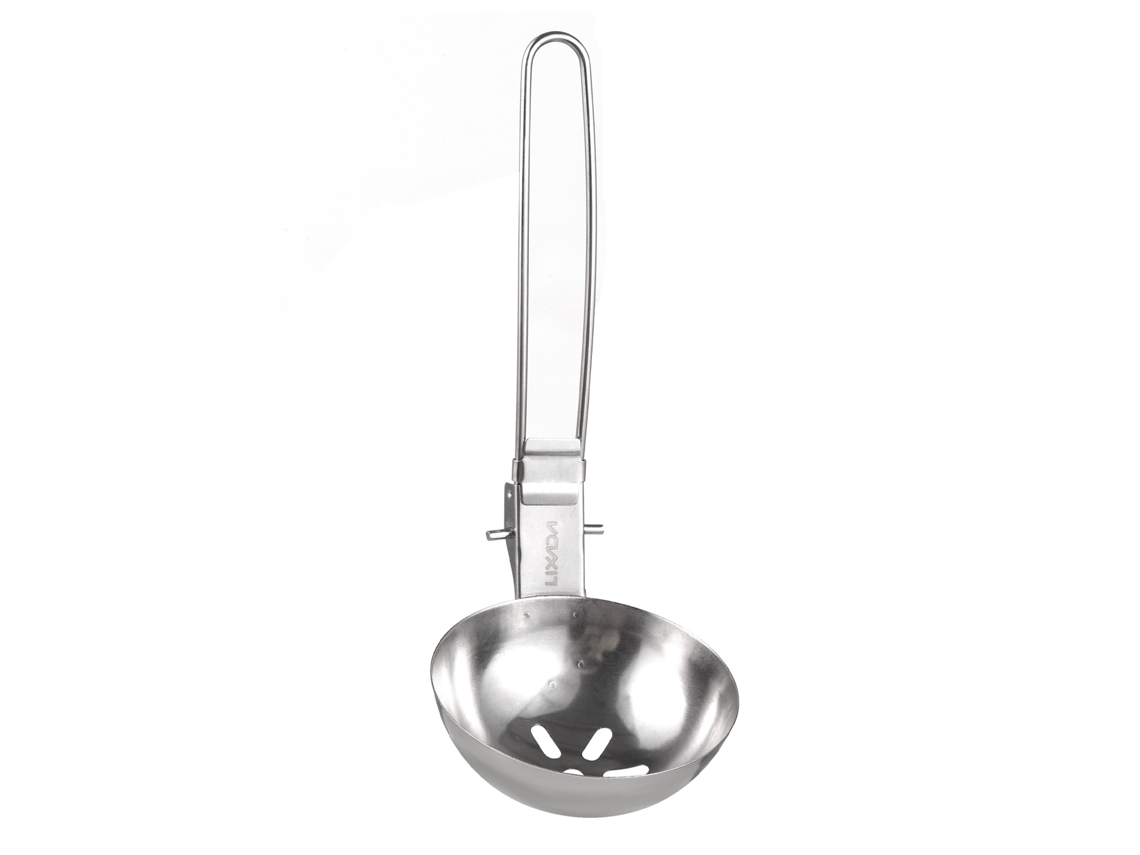 Cuchara Plegable Larga De Acero Inoxidable Para Camping, Barbacoa Y Uso Al Aire Libre.