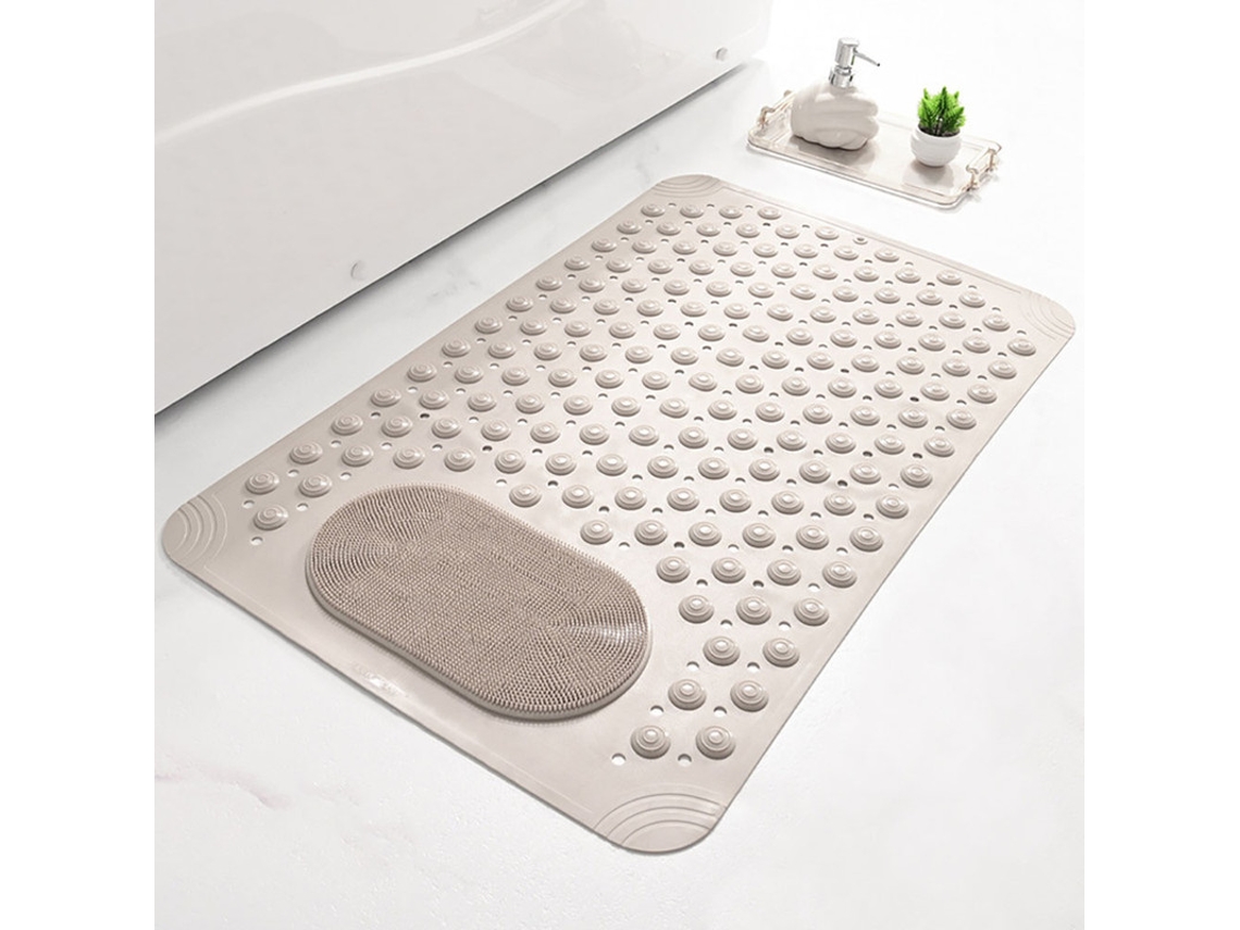 (marrón) Almohadilla De Ducha Antideslizante, Masaje De Pies, Con Ventosa, Con Orificio De Drenaje, Lavable A Máquina