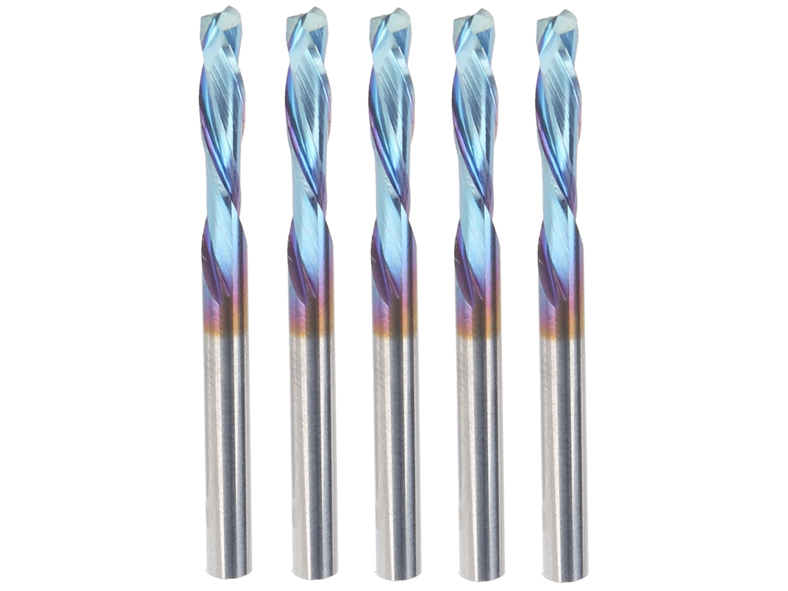 2026velora-5 Piezas Cutter Fresado 2 Flute Hss Cnc End Mill 3.175x12x40mm Broca Recta Inoxidable