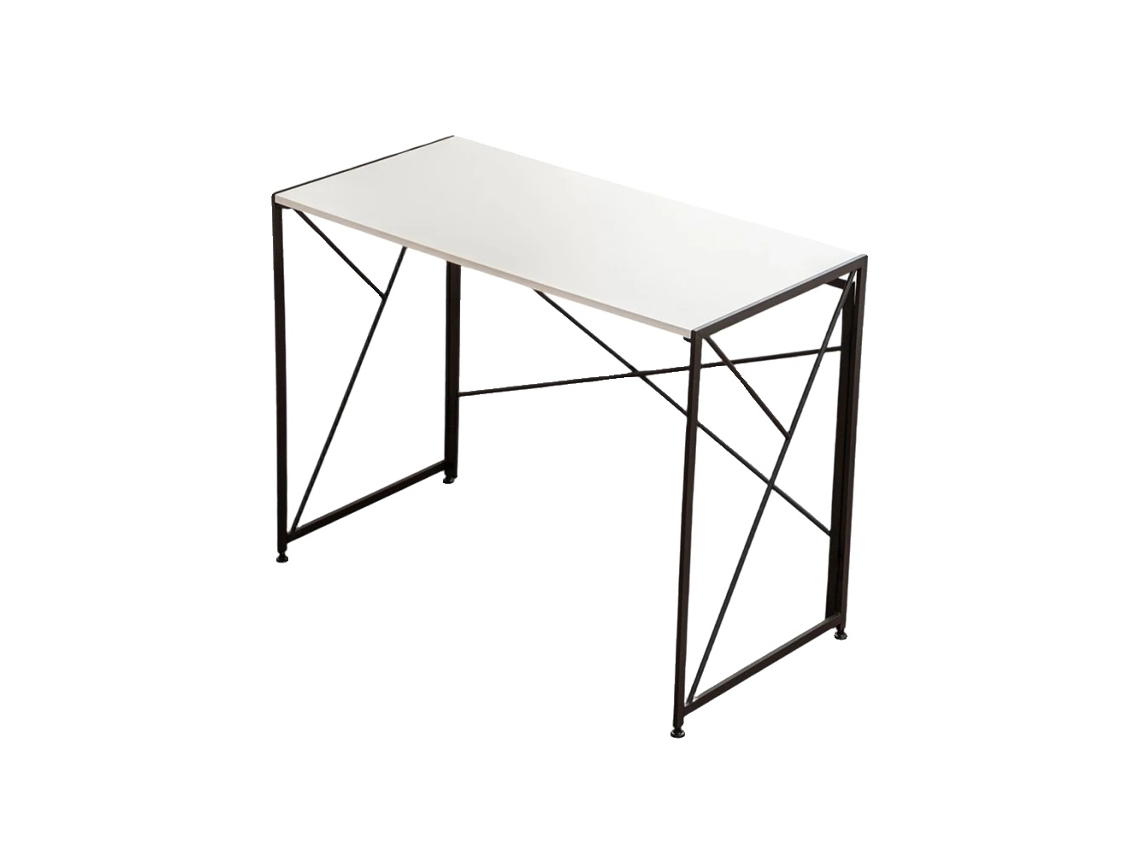 Escritorio para ordenador, diseño compacto, fácil montaje, blanco.