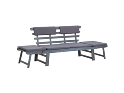 Banco de jardín VIDAXL Gris Madera de acacia (190x66x75 cm)