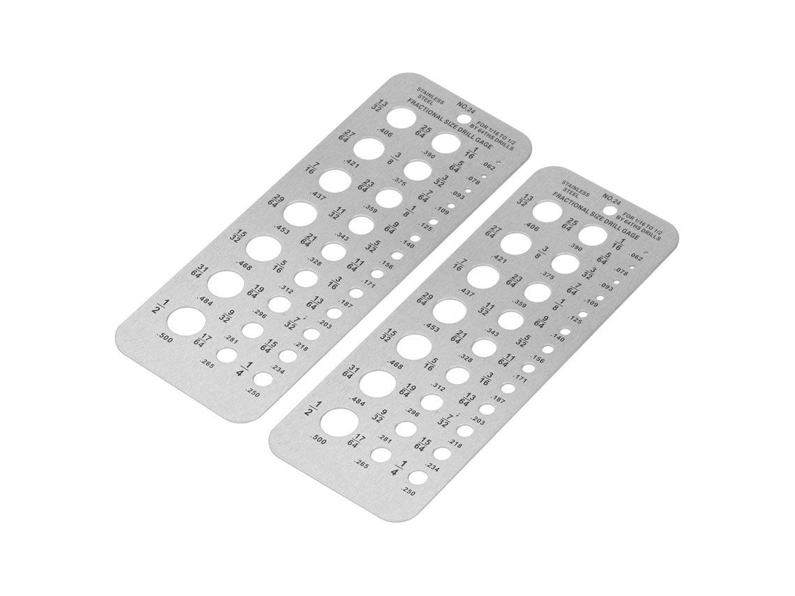 Juego De 2 Calibres De Broca De Acero Inoxidable Con 29 Agujeros, Medidas Métricas E Imperiales De 1/16 A 1/2 Pulgada, Para Mecánicos.