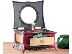 Caja De Música Giratoria Con Forma De Bailarina | Con Temática De Joyería Para Cajones Deslizantes, Espejo De Cristal
