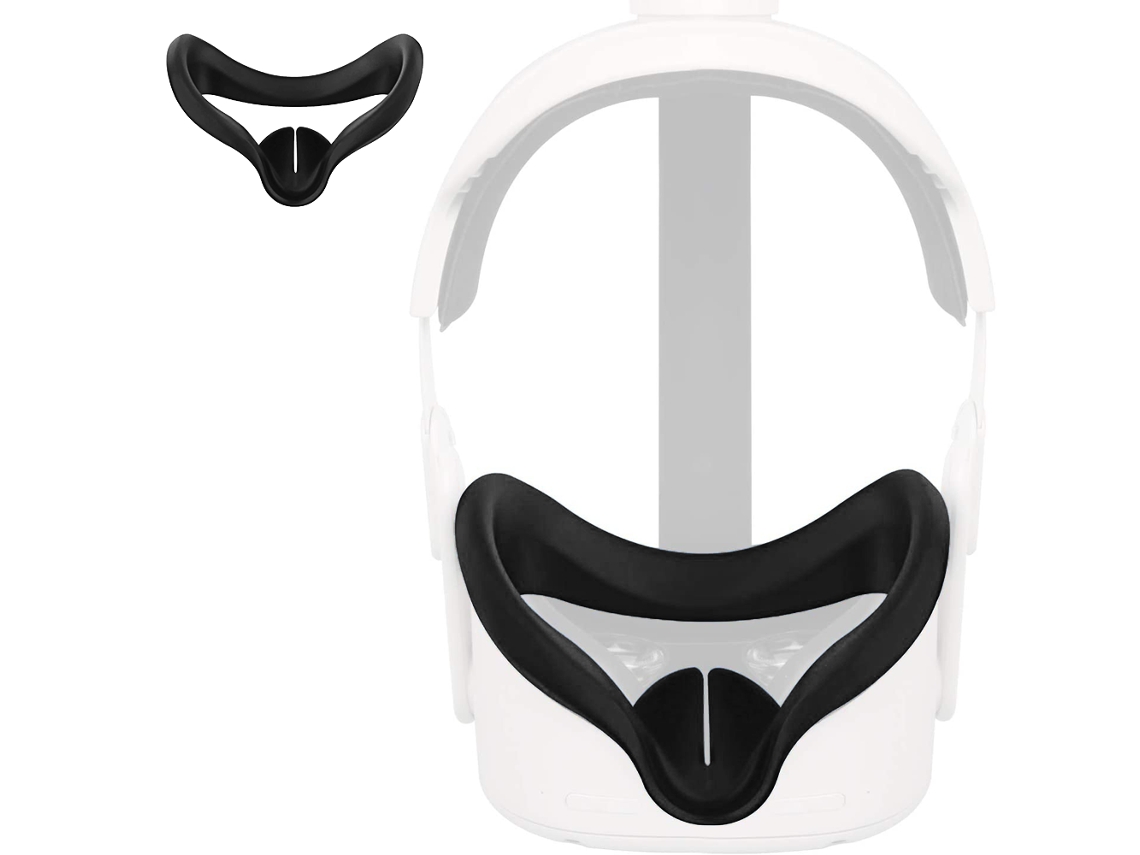Máscara de silicona para gafas de realidad virtual Oculus Quest 2, lavable, antitranspirante, almohadilla ocular estándar, bloqueo de luz