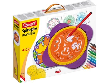 Juego Educativo QUERCETTI Play CREATIVO Spirogiro Mandala (Edad Mínima: 4 Años - 36 x 27,5 x 6 cm)